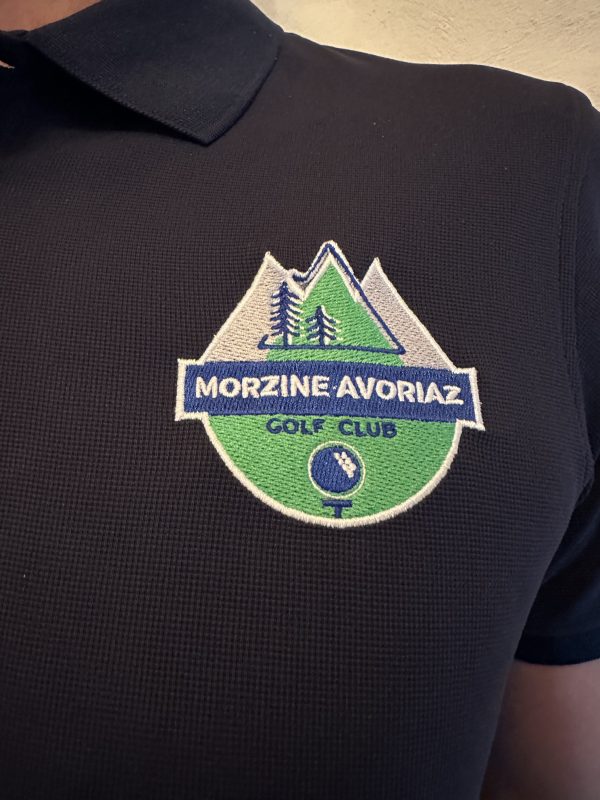 Logo Polo homme bleu AS GOLF CLUB MORZINE-AVORIAZ