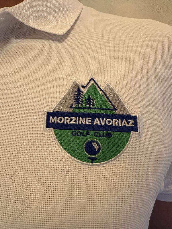 Logo Polo homme blanc AS GOLF CLUB MORZINE-AVORIAZ