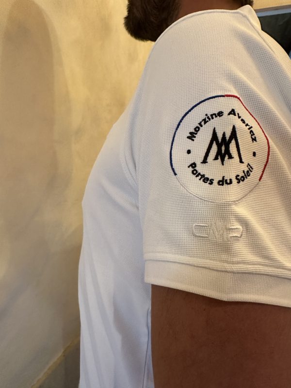 Logo manche Polo homme blanc AS GOLF CLUB MORZINE-AVORIAZ